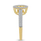 Goldplattierter Silberring mit Cognac-Diamant und weißem Topas