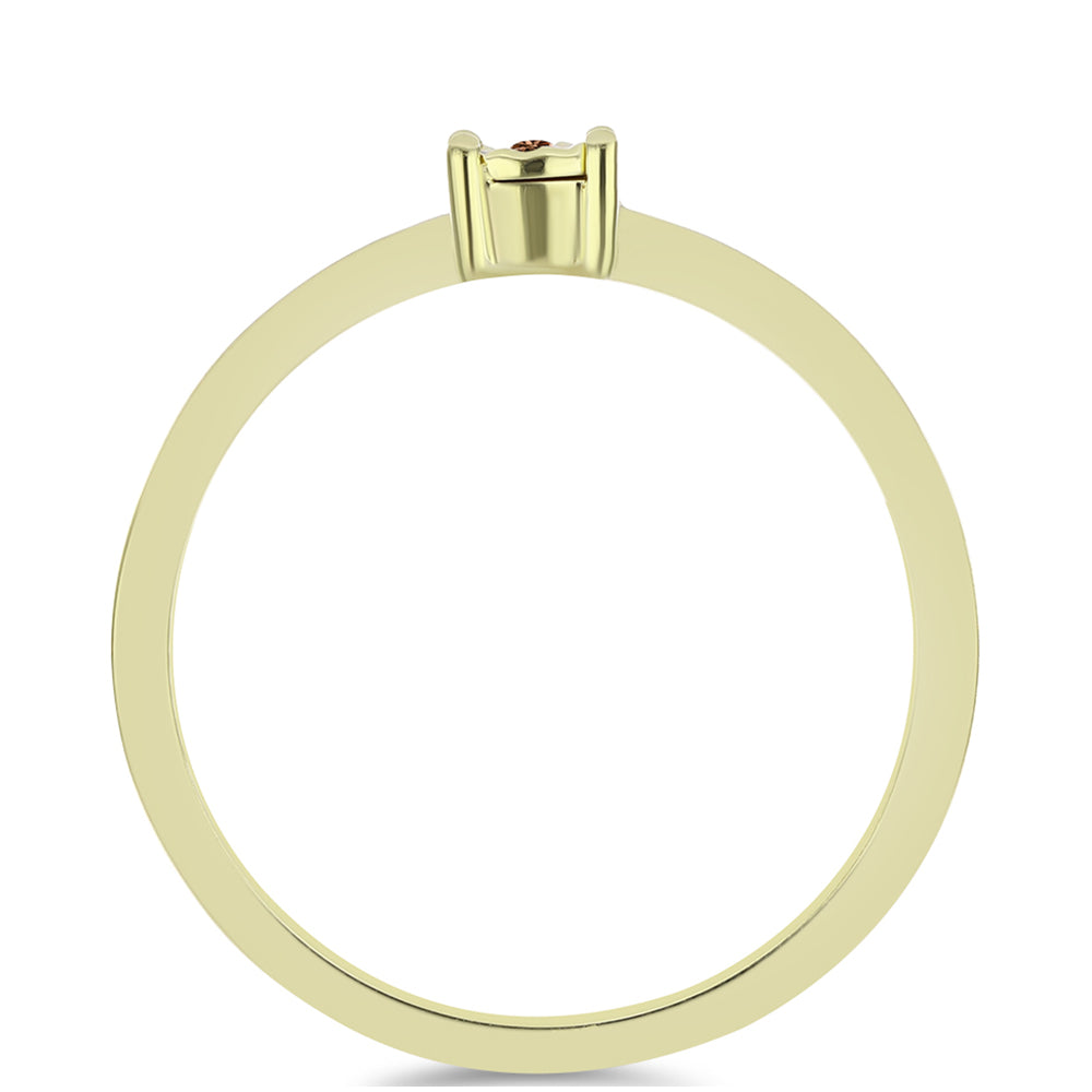 Goldplattierter Silberring mit Cognac-Diamant