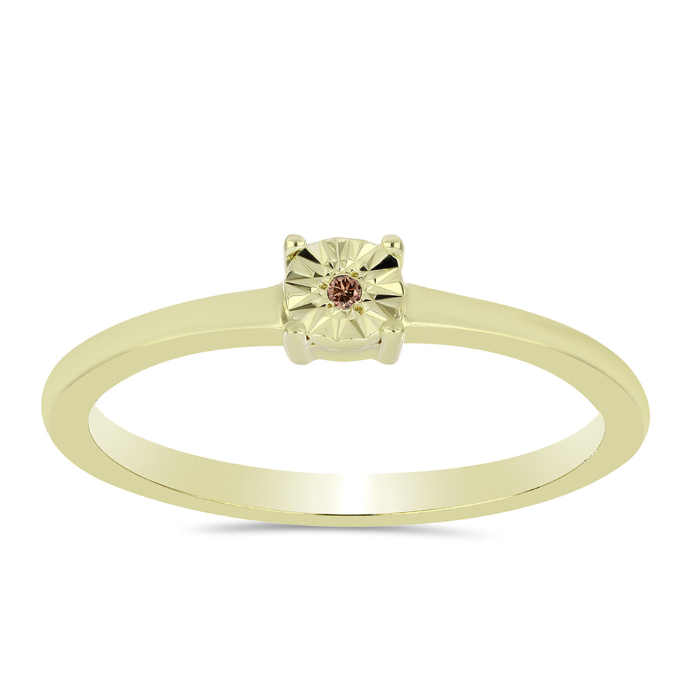 Goldplattierter Silberring mit Cognac-Diamant 3 