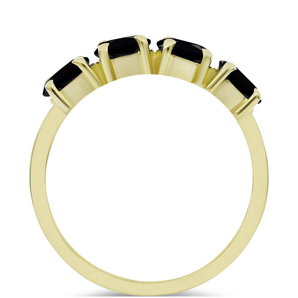 Goldplattierter Silberring mit schwarzem Onyx 3 