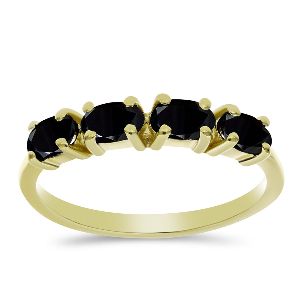 Goldplattierter Silberring mit schwarzem Onyx 1 
