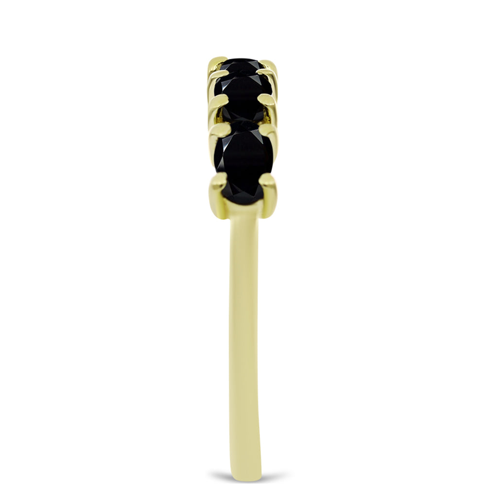 Goldplattierter Silberring mit schwarzem Onyx