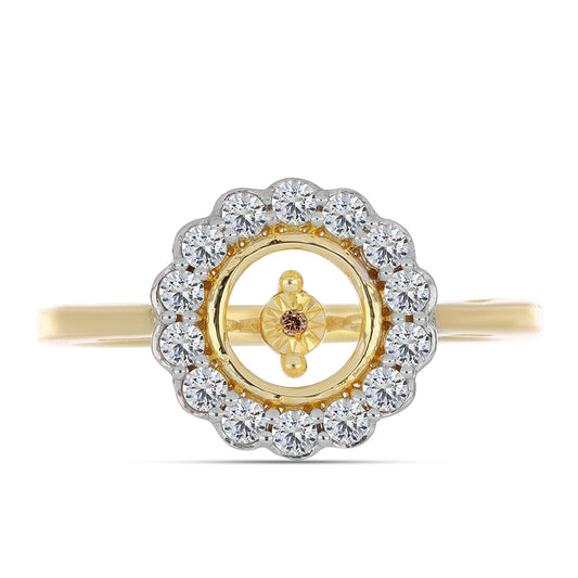 Goldplattierter Silberring mit Cognac-Diamant und weißem Topas