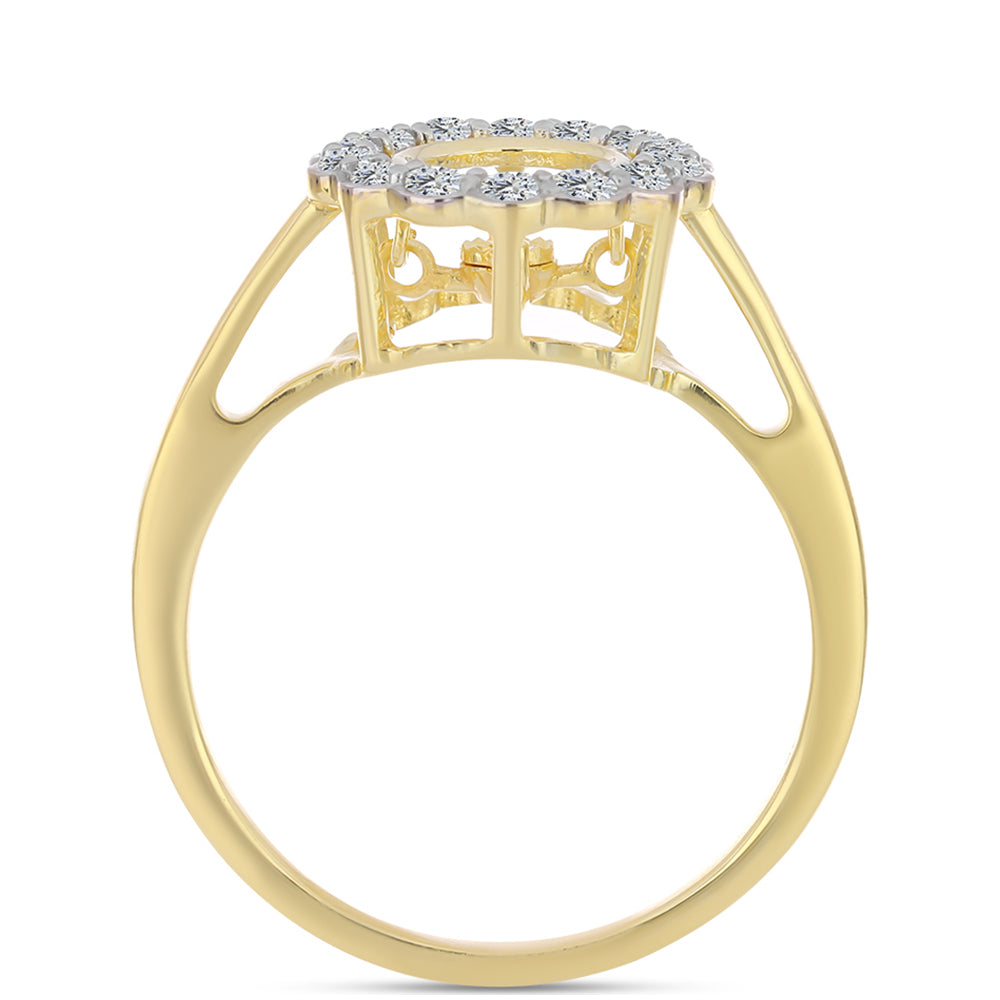 Goldplattierter Silberring mit Cognac-Diamant und weißem Topas 2 