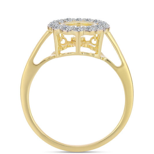 Goldplattierter Silberring mit Cognac-Diamant und weißem Topas