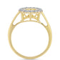 Goldplattierter Silberring mit Cognac-Diamant und weißem Topas