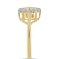 Goldplattierter Silberring mit Cognac-Diamant und weißem Topas