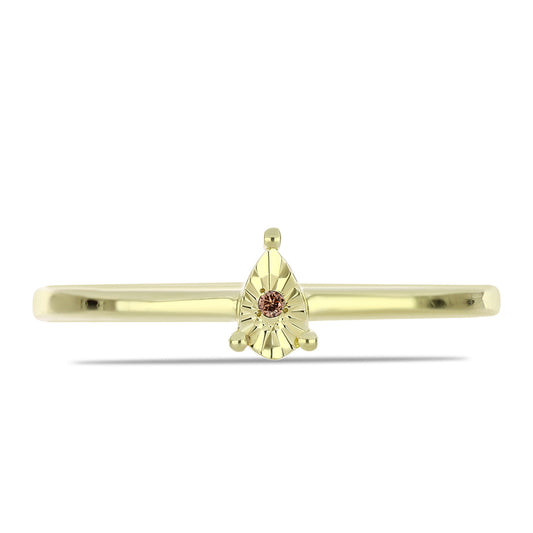 Goldplattierter Silberring mit Cognac-Diamant