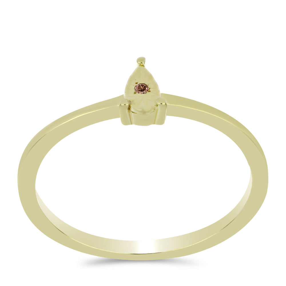 Goldplattierter Silberring mit Cognac-Diamant 3 