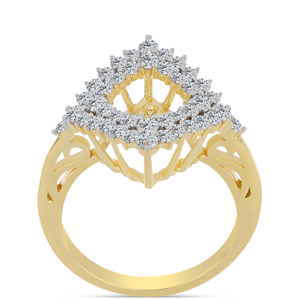 Goldplattierter Silberring mit Cognac-Diamant und weißem Topas 3 