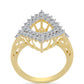 Goldplattierter Silberring mit Cognac-Diamant und weißem Topas