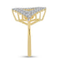Goldplattierter Silberring mit Cognac-Diamant und weißem Topas
