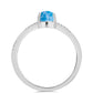 Silberring mit Larimar aus Barahona und weißem Topas