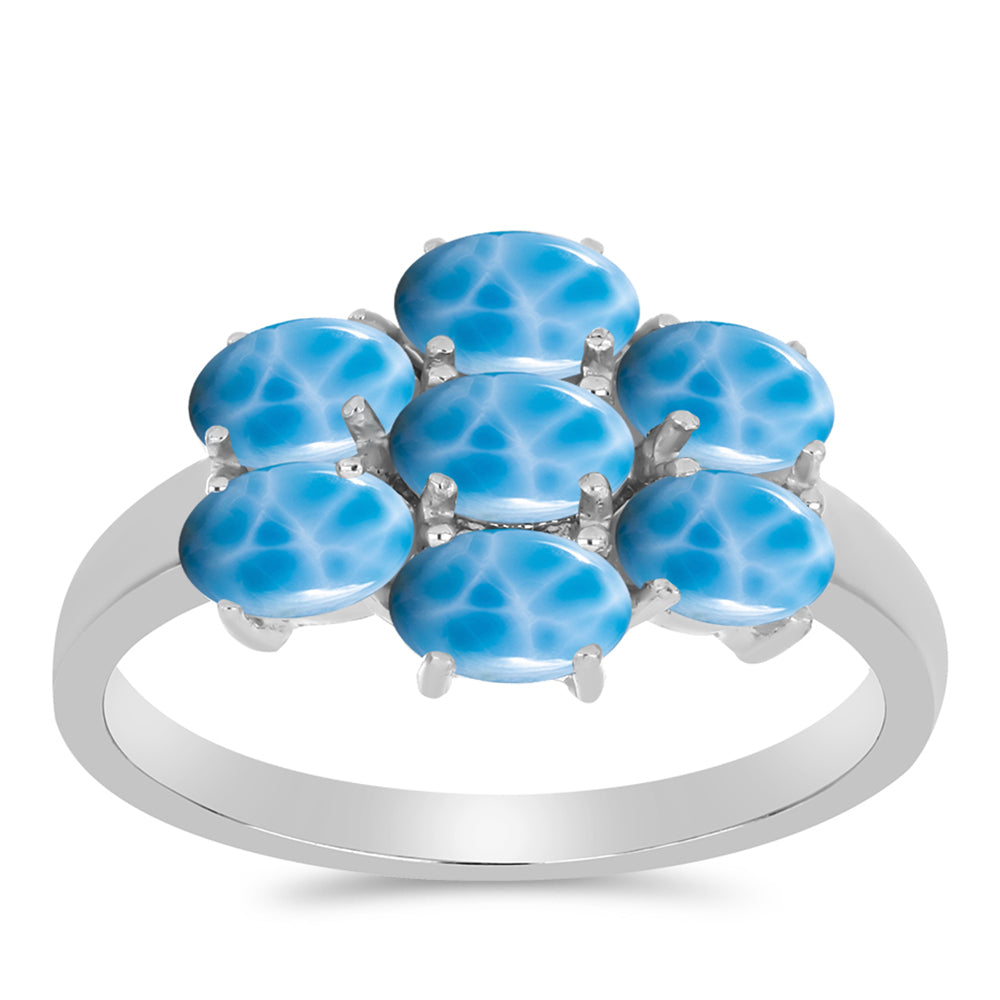 Silberring mit Larimar aus Barahona