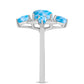 Silberring mit Larimar aus Barahona und weißem Topas