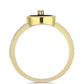 Goldplattierter Silberring mit schwarzem Onyx und weißem Topas