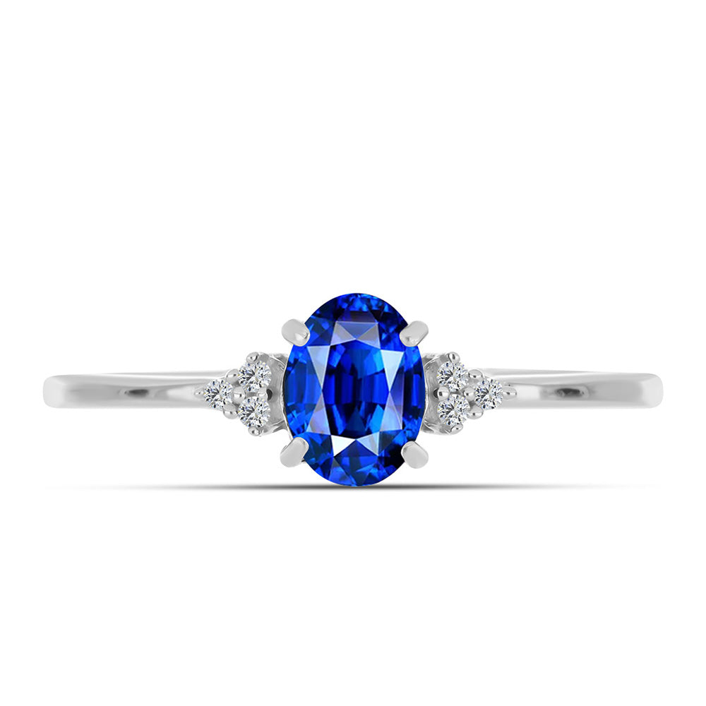 Silberring mit australischem blauem Saphir und weißem Topas 1 