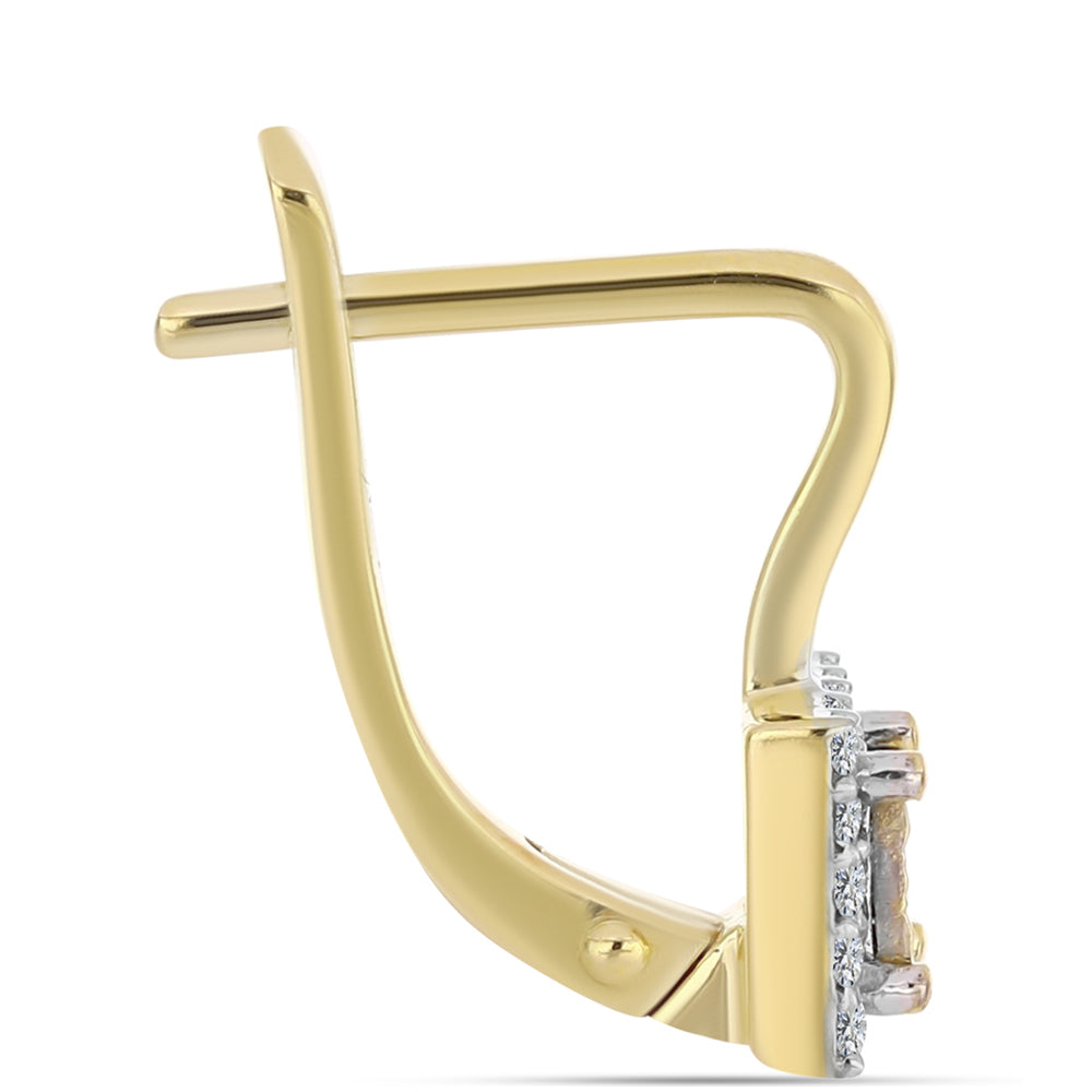 Goldplattierte Silberohrringe mit Cognac-Diamant und weißem Topas 2 