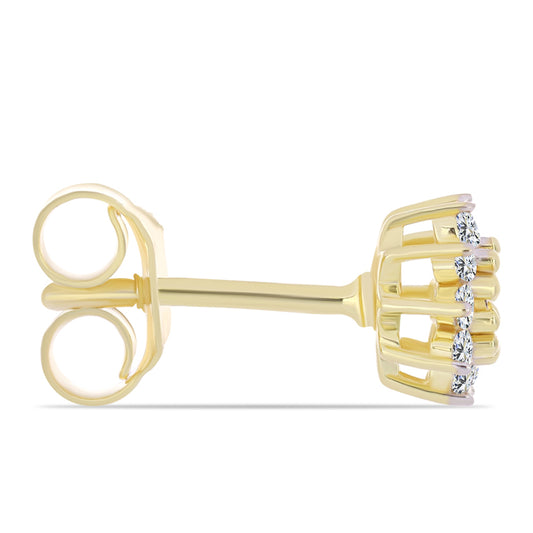 Goldplattierte Silberohrringe mit Cognac-Diamant und weißem Topas