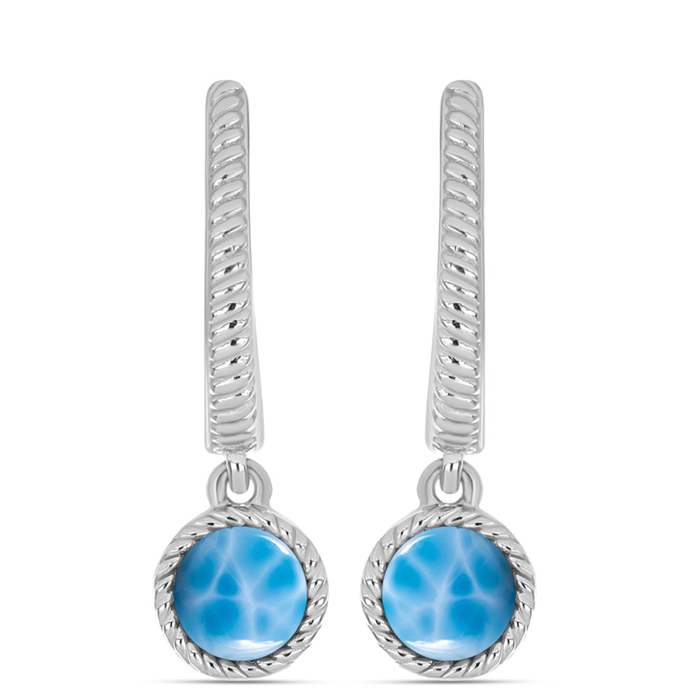 Silberohrringe mit Larimar aus Barahona 1 