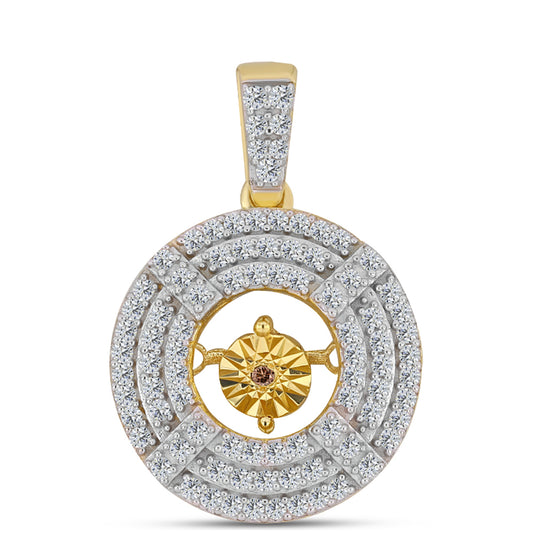 Goldplattierter Silberanhänger mit Cognac-Diamant und weißem Topas