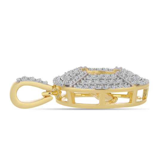 Goldplattierter Silberanhänger mit Cognac-Diamant und weißem Topas