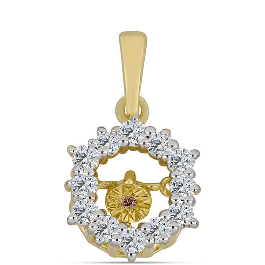 Goldplattierter Silberanhänger mit Cognac-Diamant und weißem Topas
