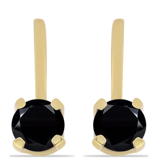 Goldplattierte Silberohrringe mit schwarzem Onyx