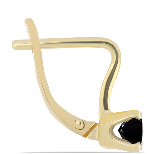 Goldplattierte Silberohrringe mit schwarzem Onyx