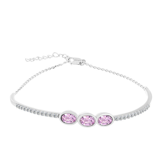 Silberarmband mit Kunzit aus Pala und weißem Topas