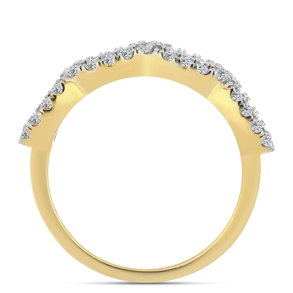 Goldplattierter Silberring mit Cognac-Diamant und weißem Topas