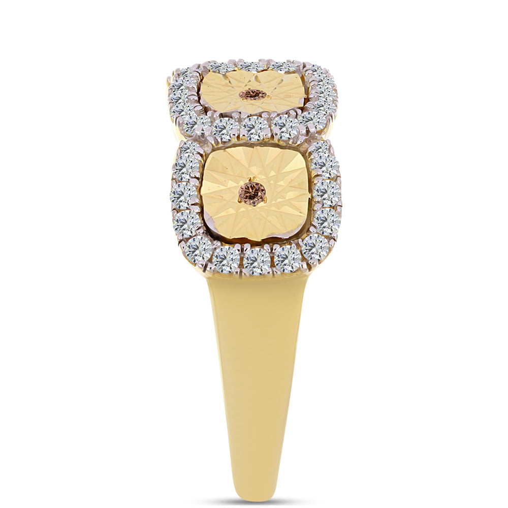 Goldplattierter Silberring mit Cognac-Diamant und weißem Topas 4 