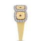 Goldplattierter Silberring mit Cognac-Diamant und weißem Topas
