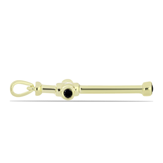Goldplattierter Silberanhänger mit schwarzem Onyx
