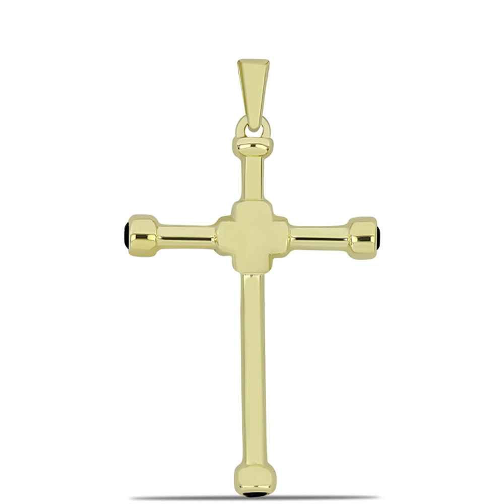 Goldplattierter Silberanhänger mit schwarzem Onyx 1 