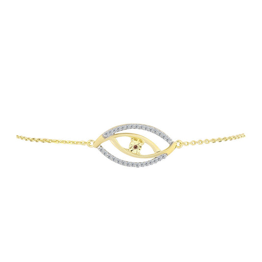 Goldplattiertes Silberarmband mit Cognac-Diamant und weißem Topas