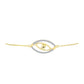 Goldplattiertes Silberarmband mit Cognac-Diamant und weißem Topas