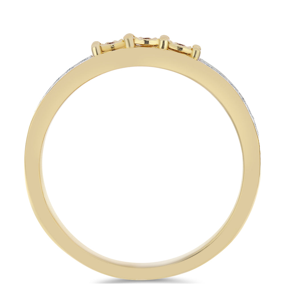 Goldplattierter Silberring mit Cognac-Diamant und weißem Topas 2 