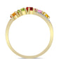 Goldplattierter Silberring mit Regenbogensaphir und weißem Topas