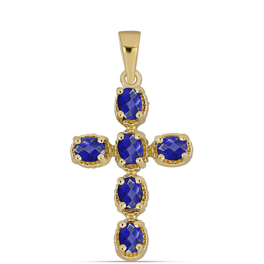 Goldplattierter Silberanhänger mit Lapislazuli