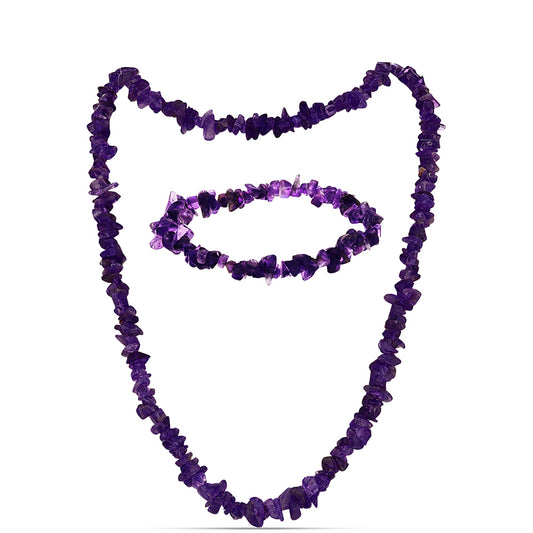 Schmuckgarnitur aus Nugget mit marokkanischem Amethyst