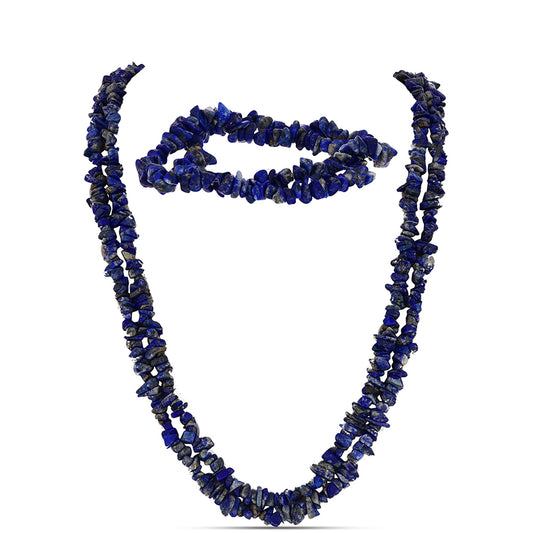 Schmuckgarnitur aus Nugget mit Lapislazuli