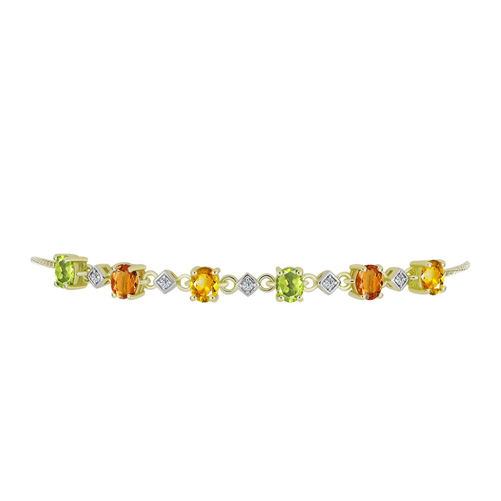 Goldplattiertes Silberarmband mit Regenbogensaphir und weißem Topas 2 