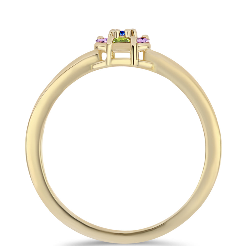 Goldplattierter Silberring mit Regenbogensaphir 3 