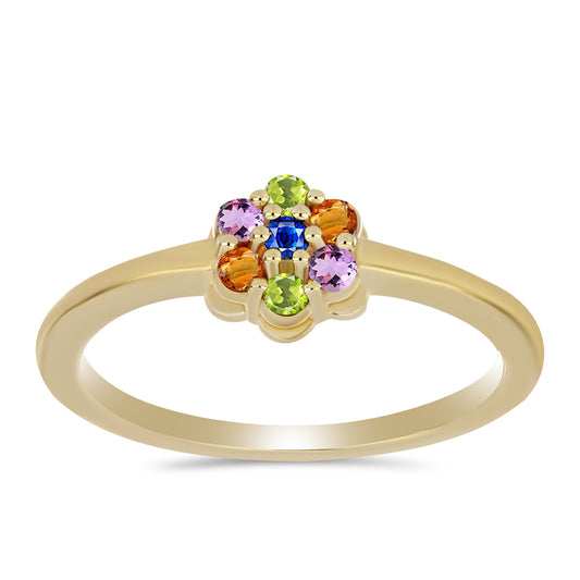 Goldplattierter Silberring mit Regenbogensaphir