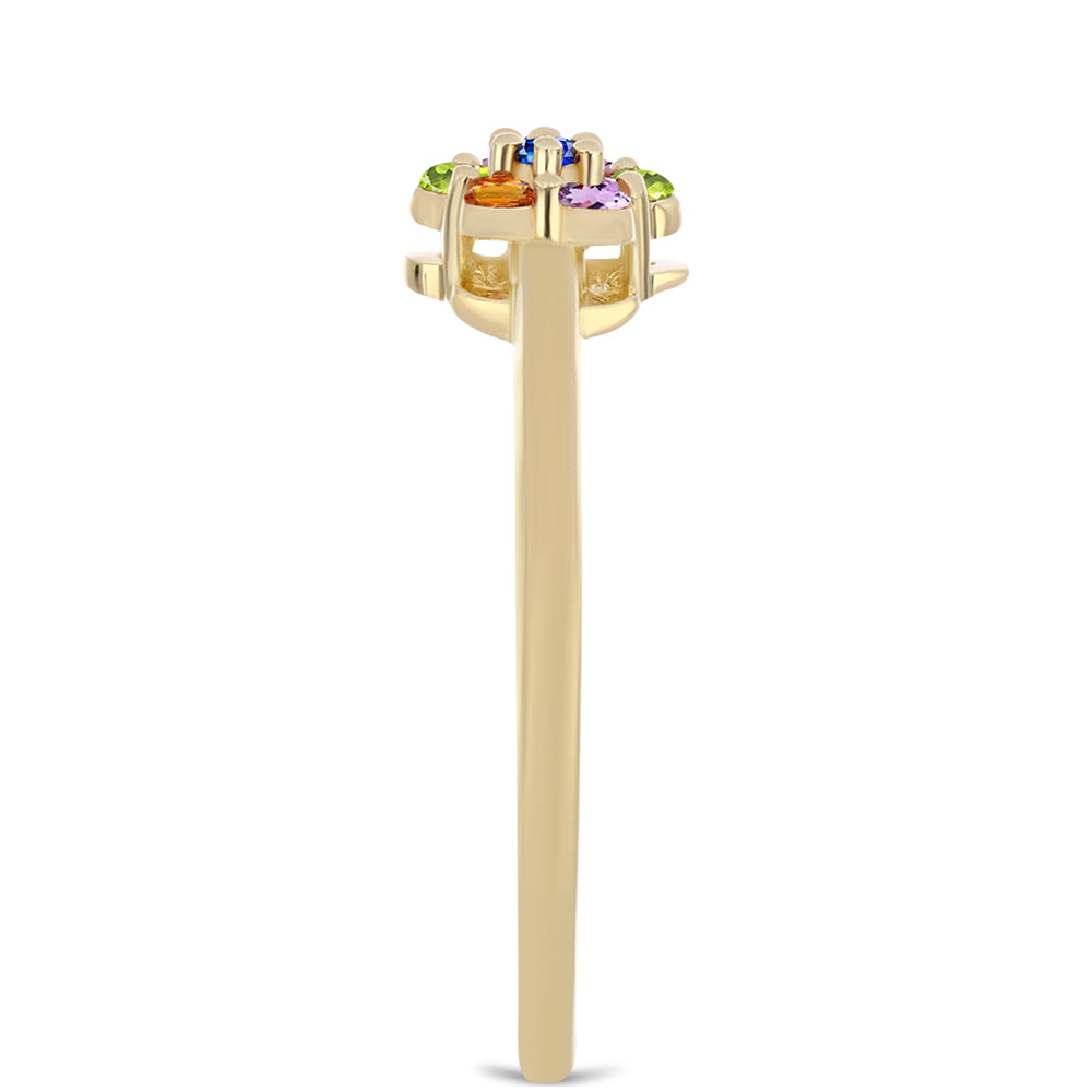 Goldplattierter Silberring mit Regenbogensaphir