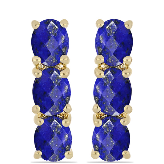 Goldplattierte Silberohrringe mit Lapislazuli