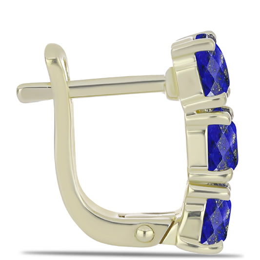 Goldplattierte Silberohrringe mit Lapislazuli