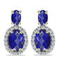 Goldplattierte Silberohrringe mit Lapislazuli und weißem Topas