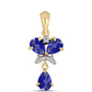 Goldplattierter Silberanhänger mit Lapislazuli und weißem Topas